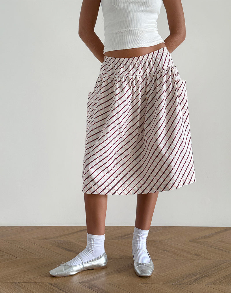 image of Manasi Midi Skirt in Geometric Tile