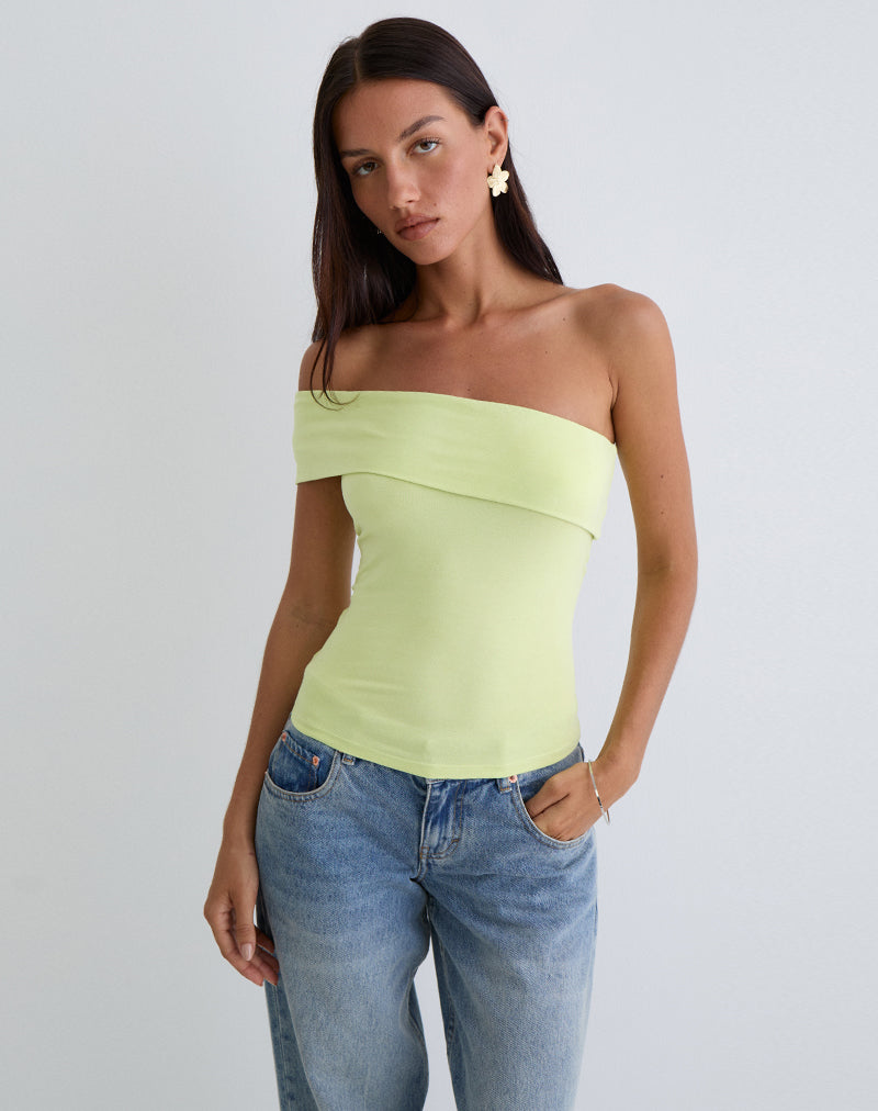 Marga One Shoulder Top in Pistachio