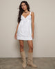 Image of Melda Tea Mini Dress in Poplin White