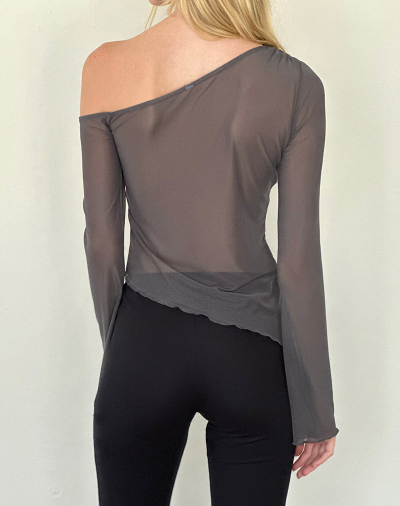 Asymmetric Long Sleeve Ocean Storm Top