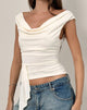 Image of Neida Drape Top in Cupro Cream