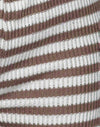 Knit Stripe White and Brown