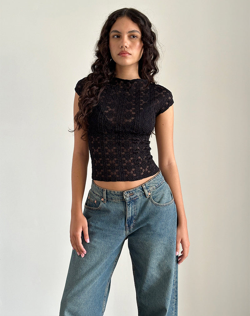 Image of Nova Top in Regal Lace Black