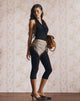 Image of Nyra High Neck Top in Cupro Black