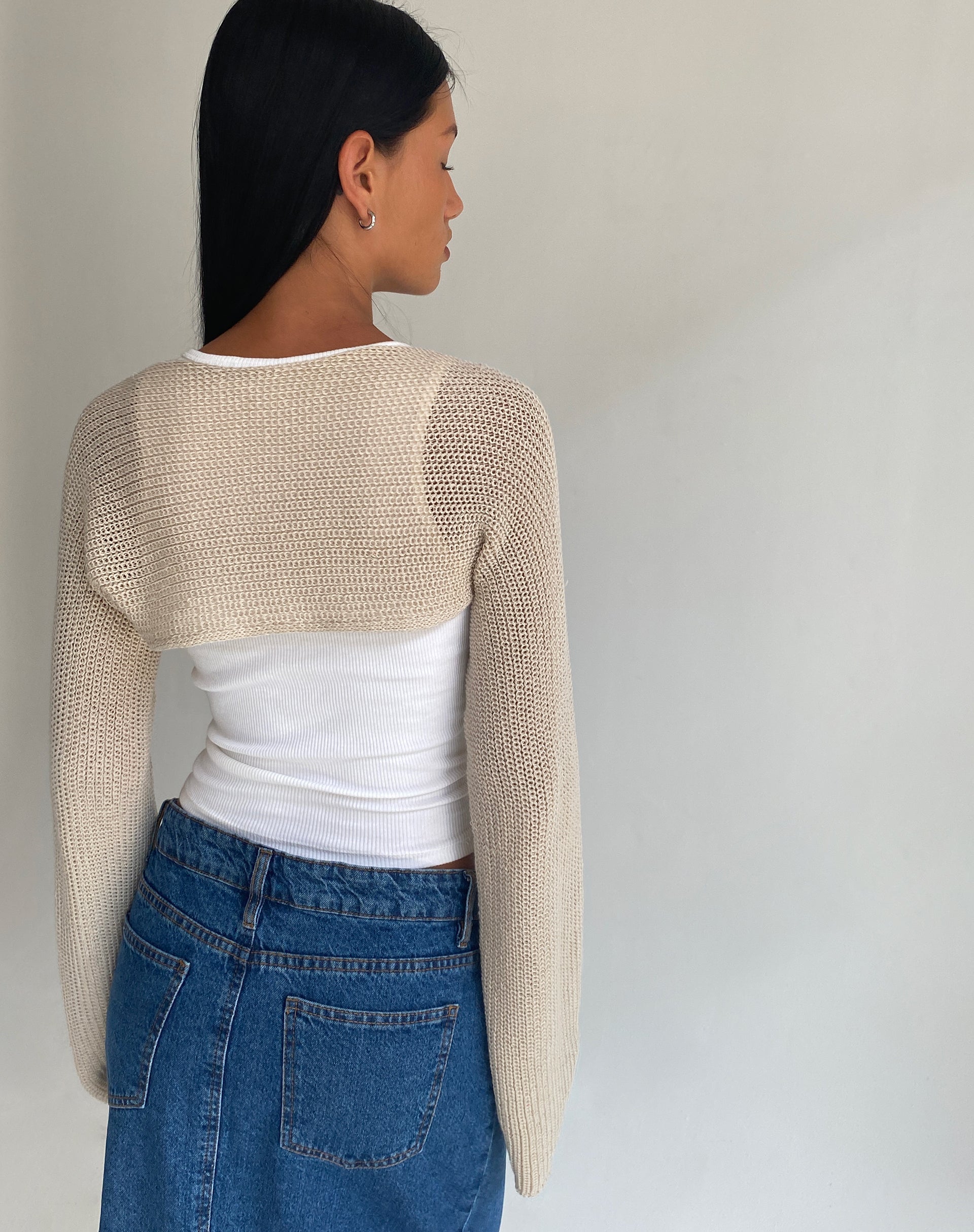 Image of Nobila Shrug Top in Natural