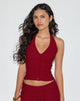 Image of Ortee Halterneck Top in Tailoring Red