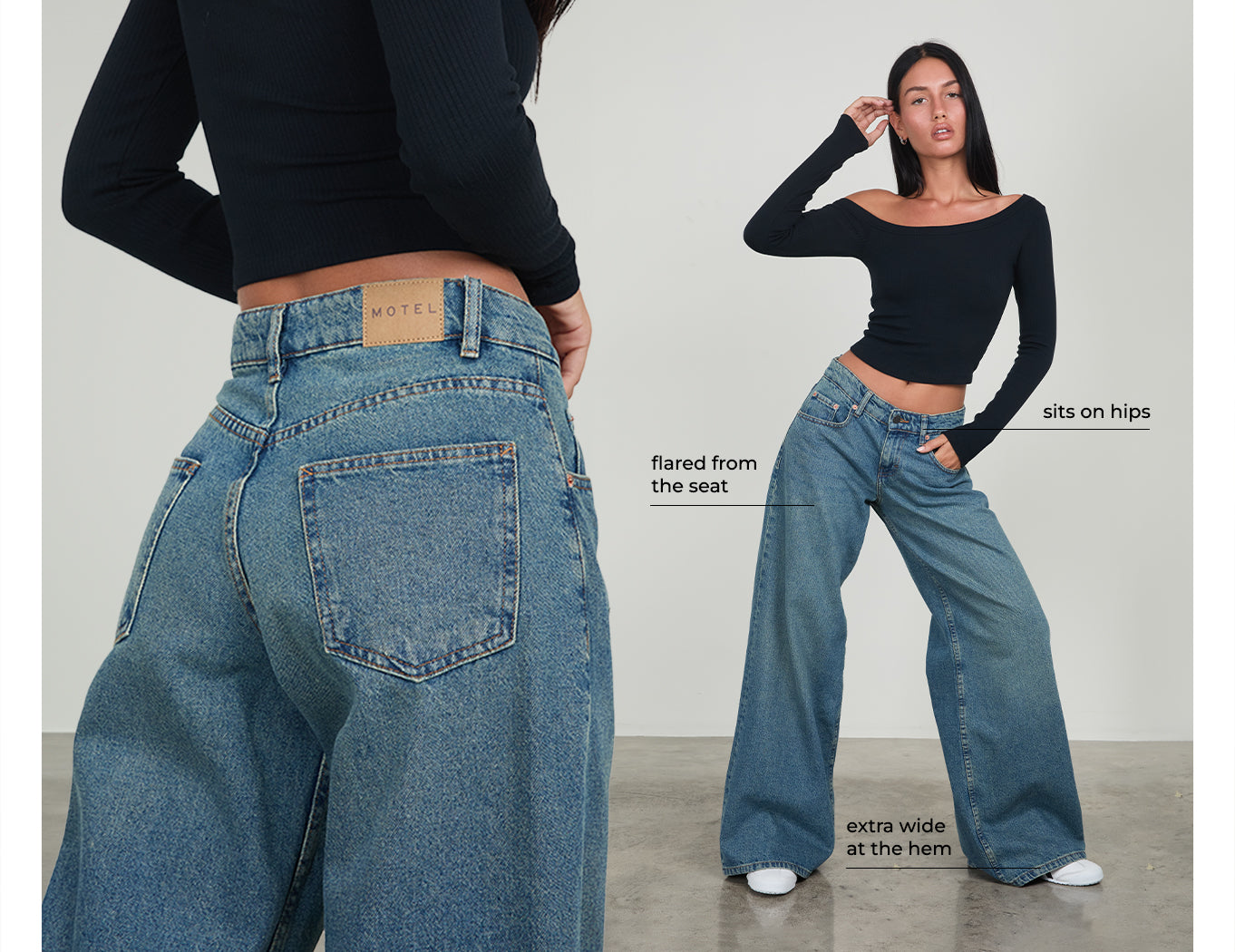 OVERSIZED EXTRA WIDE LOW RISE ROOMY