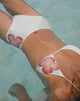 Image of Pami Bikini Top in Ivory with Pink Orchid