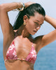 Image of Pami Bikini Top in Zig Zag Lily Burgundy with Beads