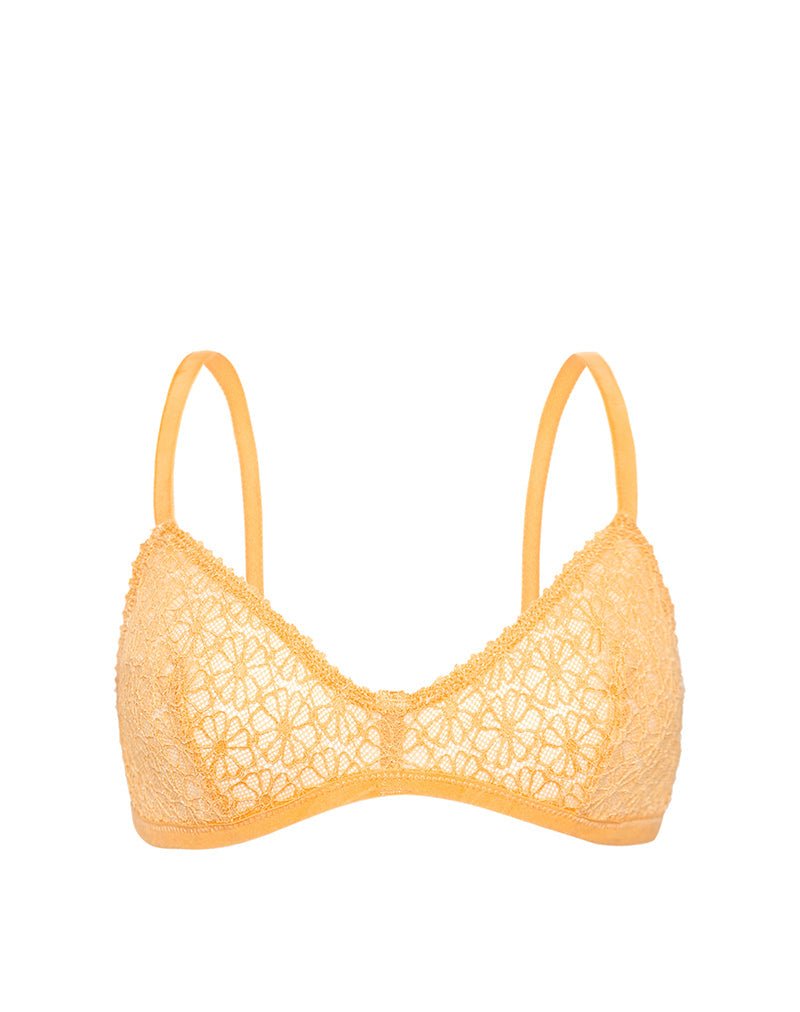 Image of Panli Bra in Tonal Flower Lace Orange with Trim