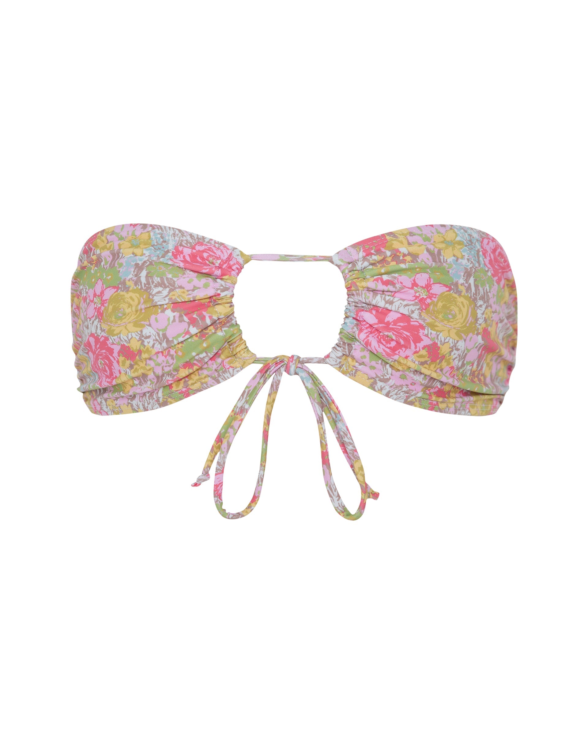 Image of Racola Bikini Top in Pink Abstract Floral Swim
