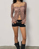 Image of Ratu Top in Mesh Vintage Paisley Pink