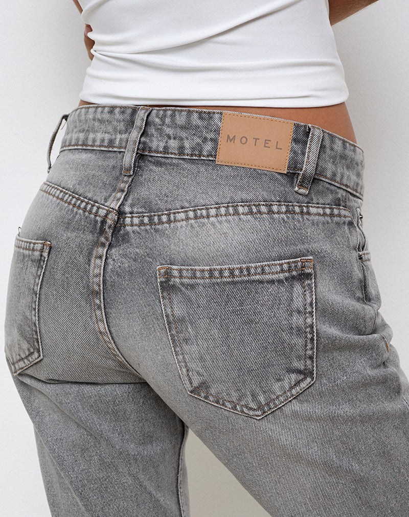 Image of Rigid Low Rise Flare Jeans in Grey Wash