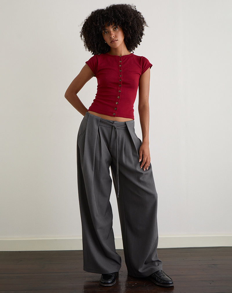 Rivela Tie Waist Trouser in Grey