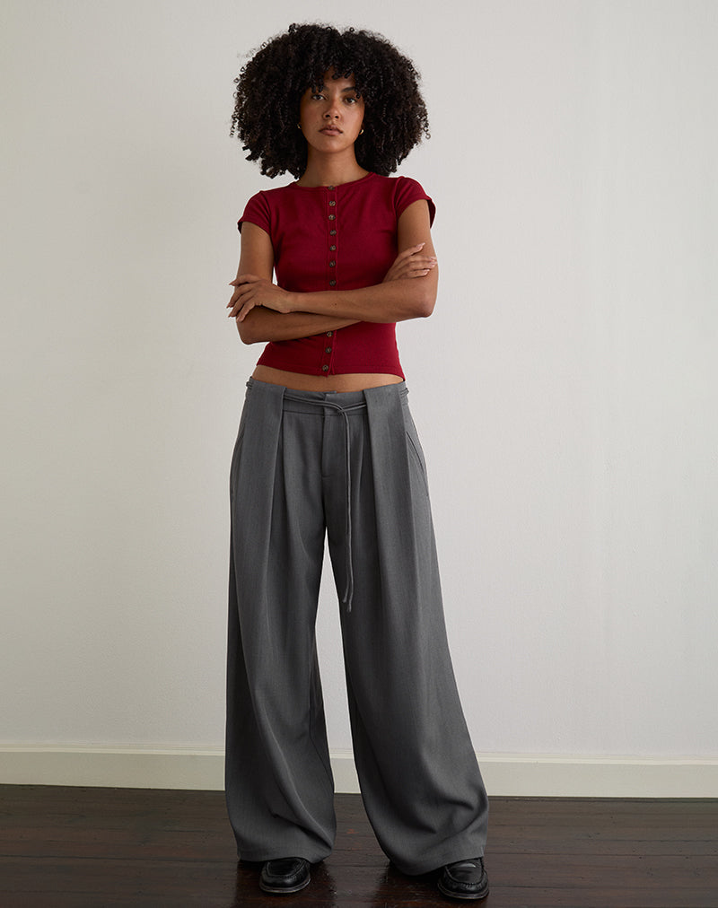 Image of Rivela Tie Waist Trouser in Grey