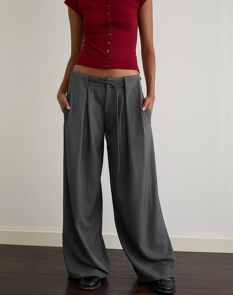 Image of Rivela Tie Waist Trouser in Grey
