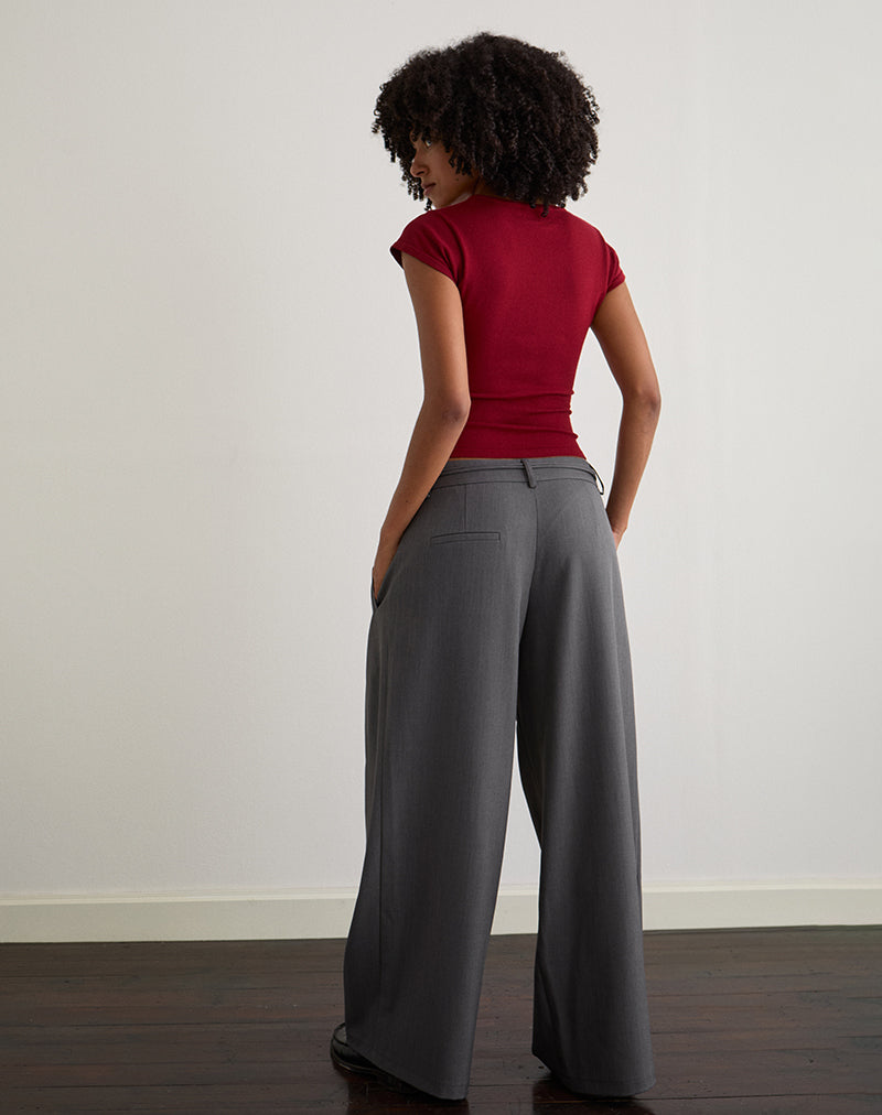Image of Rivela Tie Waist Trouser in Grey