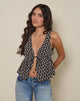 Image of Rolia Tie Front Top in Floral Broderie Brown