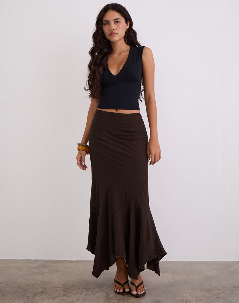 Image of Rombe Maxi Skirt in Bitter Chocolate
