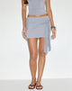 Image of Gretna Tie Mini Skirt in Cupro Lilac Grey