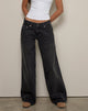 Image of Roomy Low Rise Jeans in Washed Black Grey