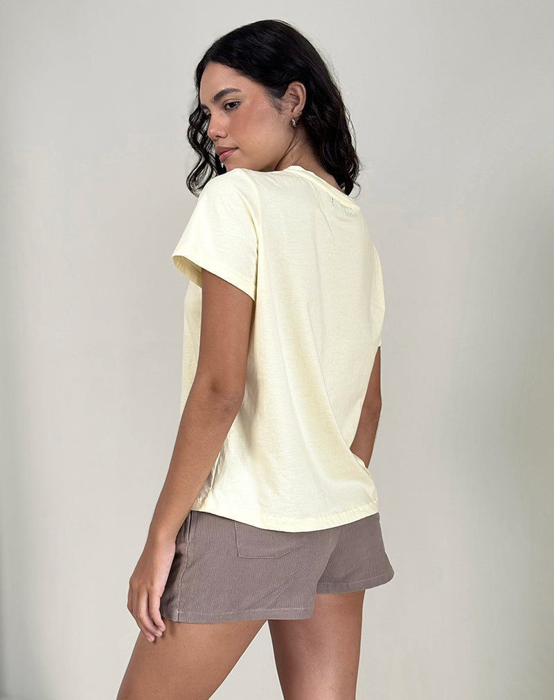 Image of Saki Tee in Buttermilk Healing Stone Horoscope Print