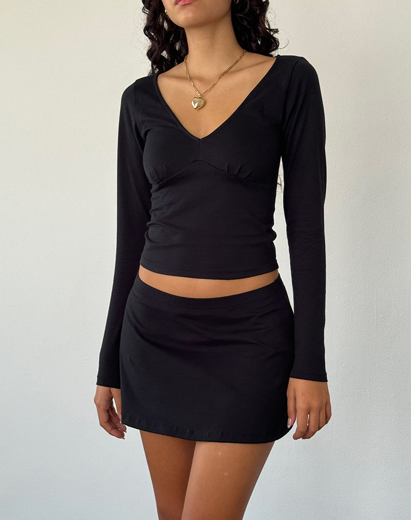 Image of Sisil Long Sleeve Top in Black