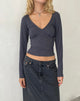 Image of Sisil Long Sleeve Top in Ocean Storm