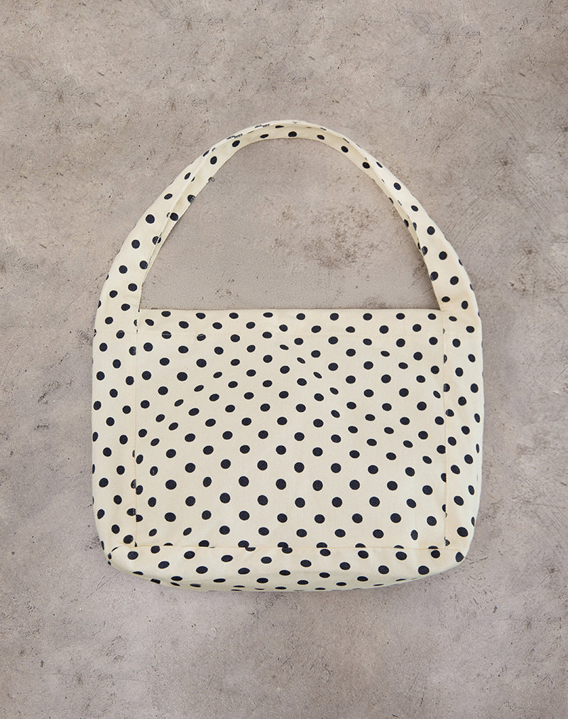 Sota Polka Twill Bag in White and Black