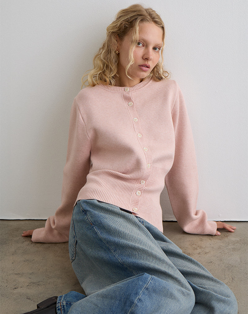 Image of Subra Long Sleeve Cardigan in Pink