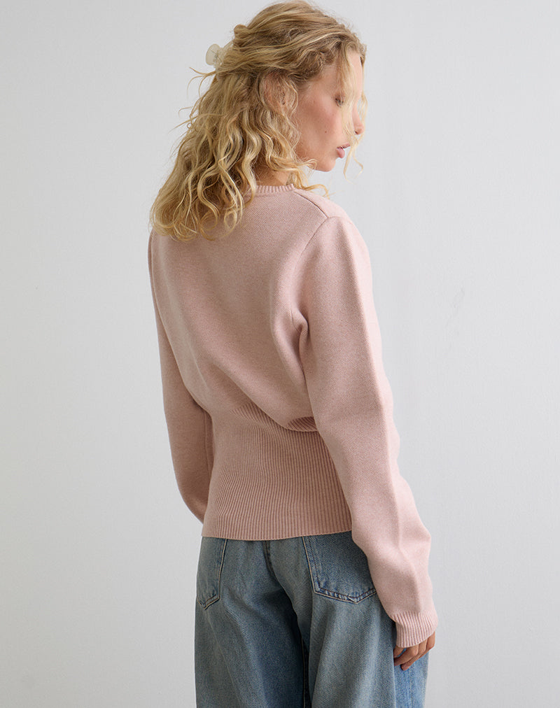 Image of Subra Long Sleeve Cardigan in Pink