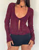 Image of Sukita Cardigan in Sequin Knit Burgundy