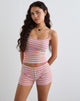 Image of Sunala Cami Top in Stripe Rib Pink and Lilac