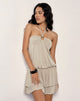 Image of Suraya Plunge Mini Dress in Cupro Oatmilk