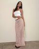 Image of Surina Maxi Skirt in Chiffon Blurred Check Peach