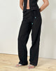 Image of Cursa Trouser in Linen Black with Belt