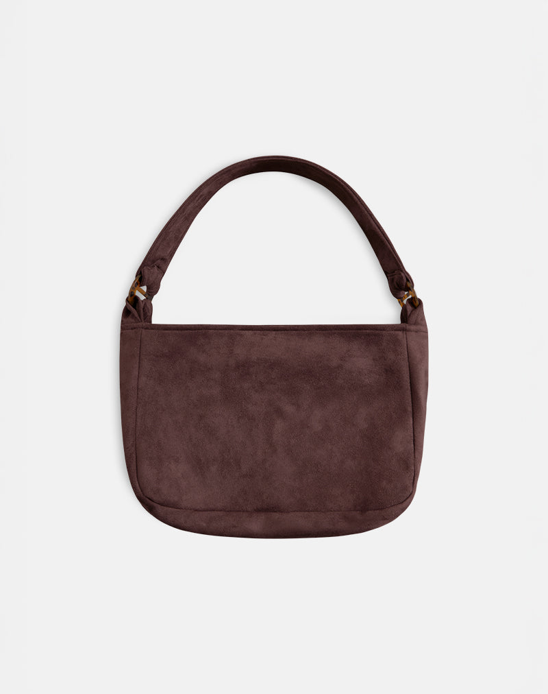 Tetira Bag with Double Tortoise Shell Buckle in Brown