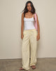 Image of Wasic Wide Leg Linen Trouser in Lemon