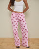 Image of Wasic Wide Leg Linen Trouser in Poplin Swirl Pink