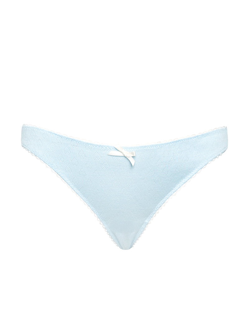 Image of Yinis Knicker in Pointelle Blue with Bow