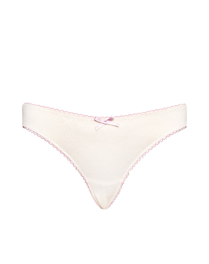 Image of Yinis Knicker in Pointelle Ivory with Bow