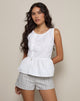 Image of Yoko Wrap Blouse in Poplin White