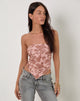 Image of Zirika Bandeau Top in Neutral Floral Print