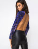 Image of Nix Backless Bodice in Velvet Laser Pink Sequin