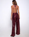 Image of Amber Wide Leg Jumpsuit in Mini Sequin Burgundy