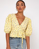 Image of Amiya Top in Wild Flower Lemon Drop