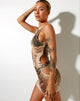 Image of Ardice Bodycon Dress in Tiger Brown