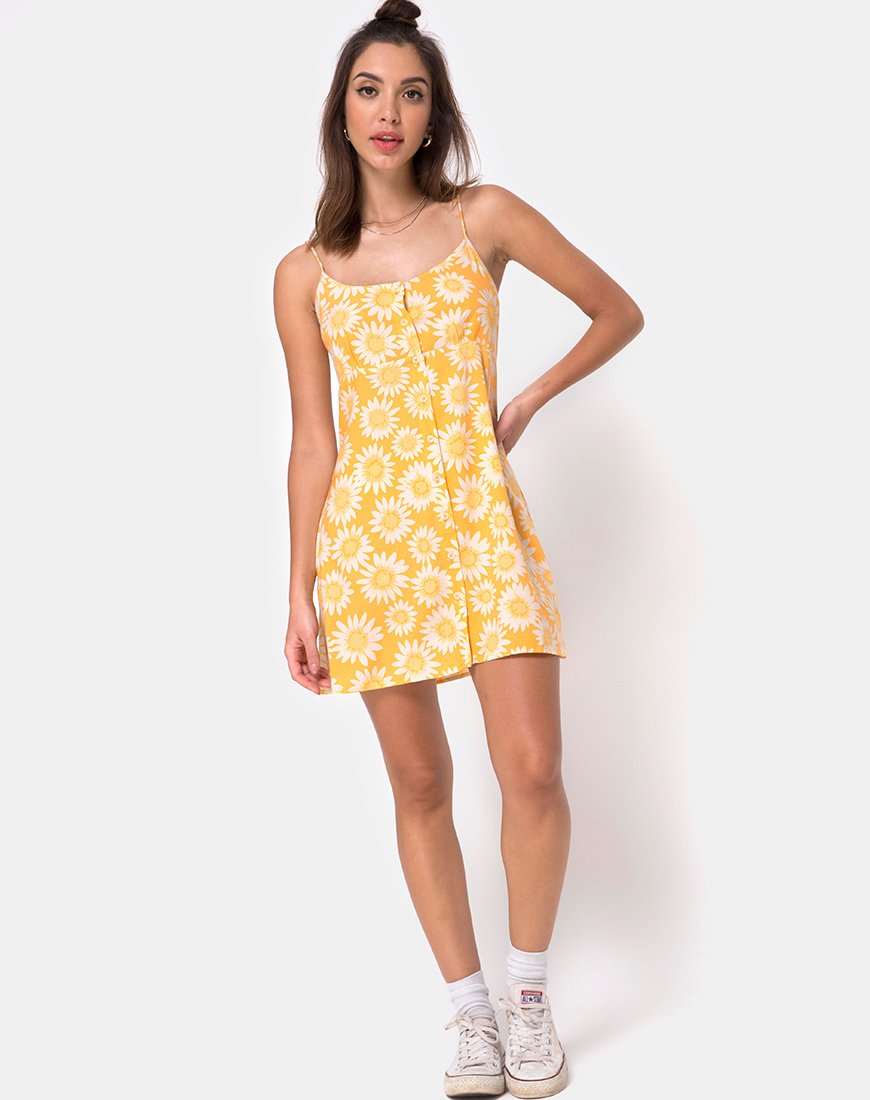 Auvaly Slip Dress in Sunkissed Floral Yellow – motelrocks-com-aus