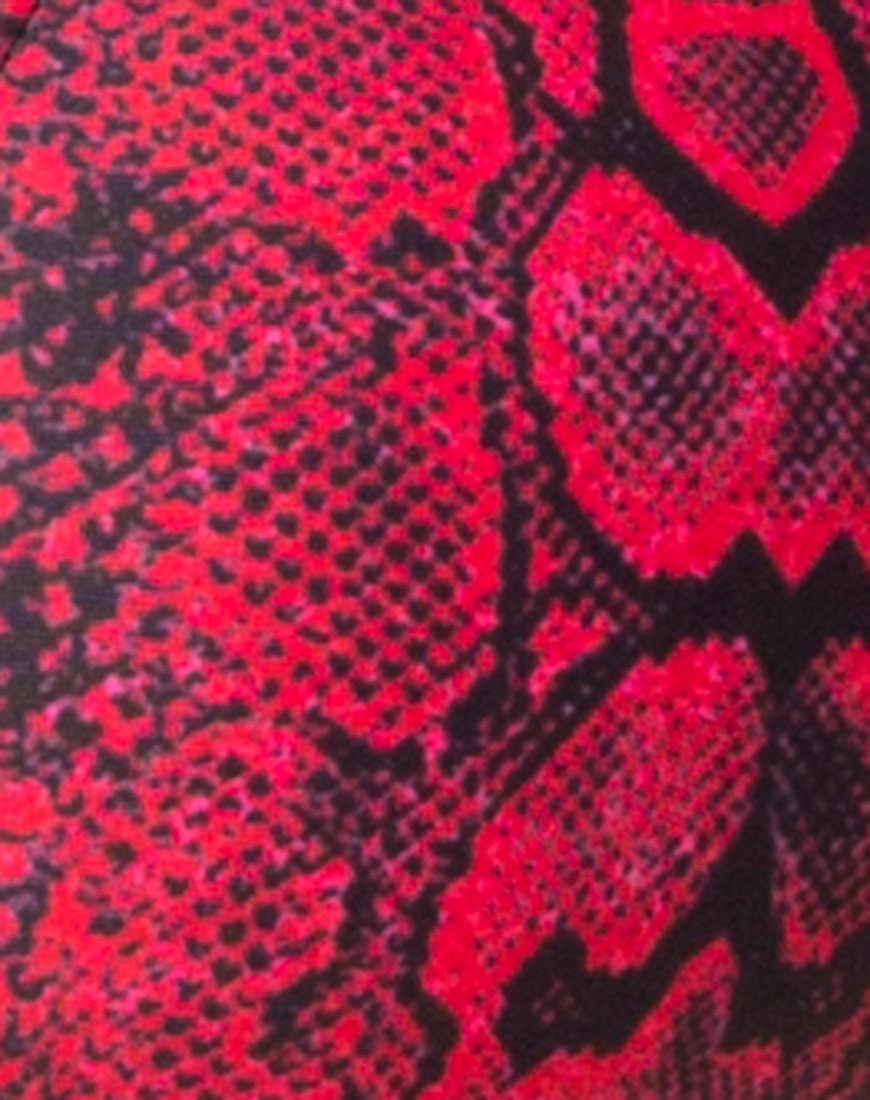 Image of Ava Bikini Bottom in Red Snake