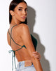 Image of Baila Crop Top in Satin Forest Green